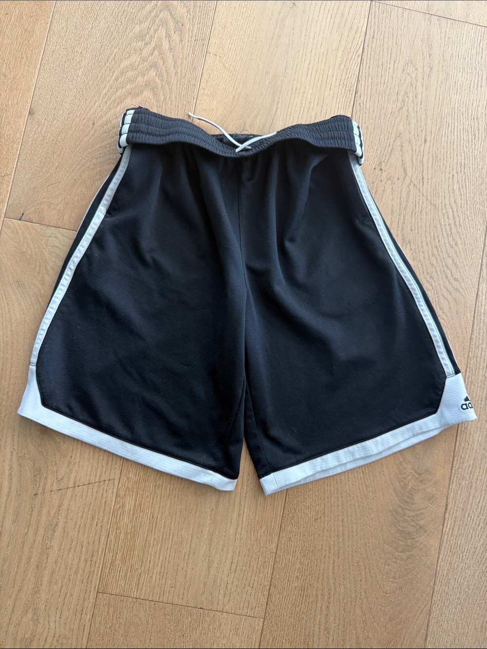 adidas Black Athletic Shorts with White Trim
